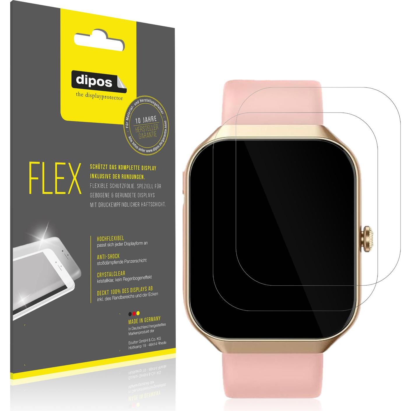 Dipos 3D Full Cover Schutzfolie, Smartwatch Schutzfolie, Transparent