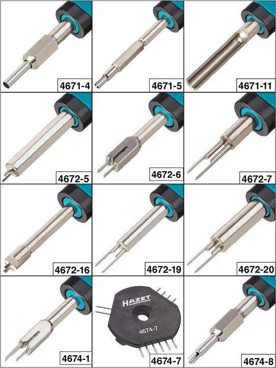 Produktbild HAZET Kabelentriegeler Sortiment 4670-5/12 ∙ Anzahl Werkzeuge: 12