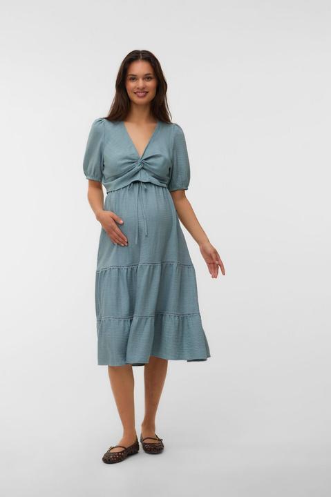 Immagine prodotto Mamalicious Normal geschnitten V-Ausschnitt Elastische Bündchen Puffärmel Top Bluse (M)