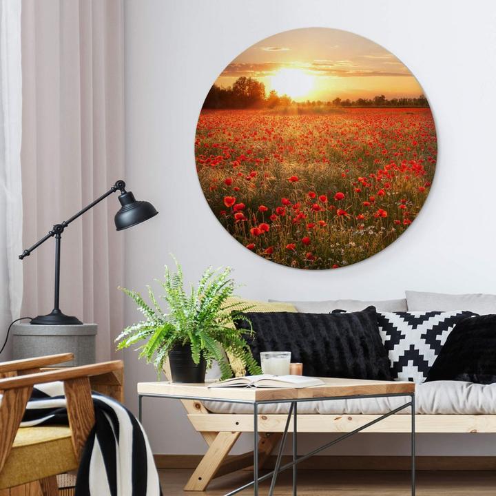 Actual product image Trenddeko Poppy field in sunset (Ø 30 cm)