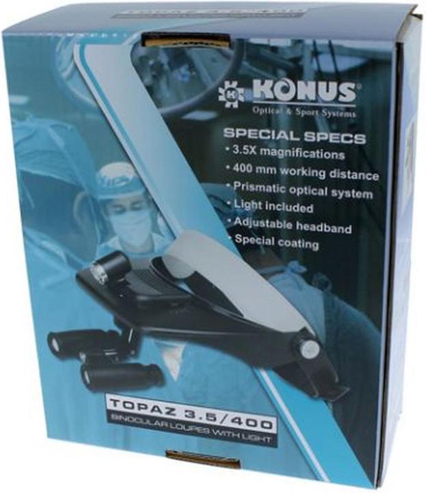 Produktbild Konus Kopf Lupe Topaz Prismatic 3,5x mit Beleuchtung
