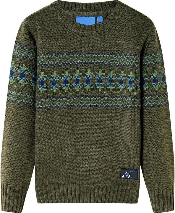 Actual product image VidaXL Kids jumper knitted khaki 104,Material: 100 (104)