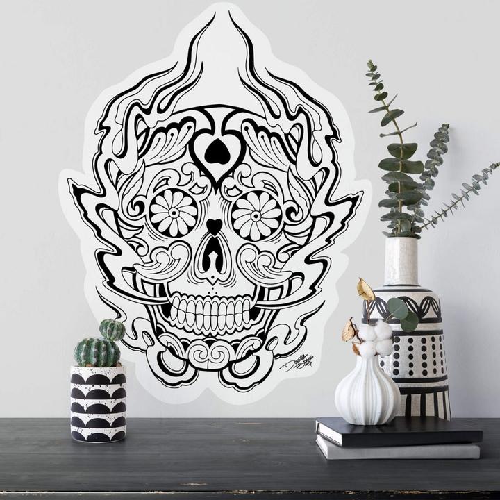 Actual product image Miami Ink Mexican death mask 1 (94 x 120 cm)