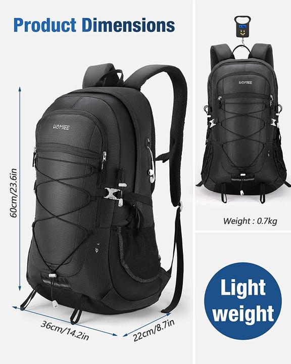 Actual product image Homiee Hiking Backpack (45L, Black) (45 l)