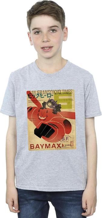 Produktbild Disney Big Hero 6 Baymax Flying Baymax Newspaper TShirt Jungen (140, 146)
