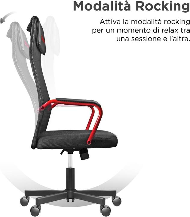 Image du produit Noua Drehbarer, höhenverstellbarer Gaming- und Bürostuhl mit atmungsaktiver Netzbespannung