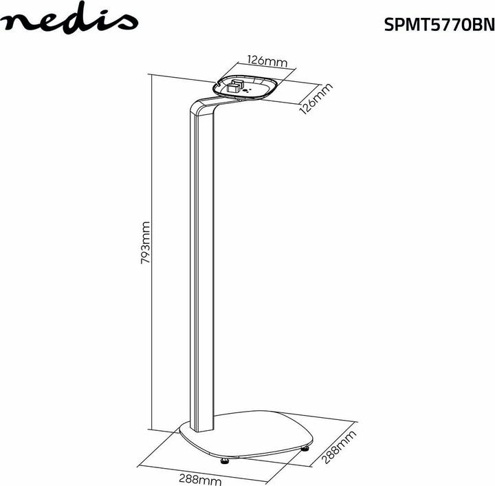 Produktbild Nedis Lautsprecherhalter | Kompatibel mit: Sonos® One SL™ / Sonos® One™ / Sonos® PLAY:1™ | Ständer | (1 Stk., Ständer, Höhenverstellbar)