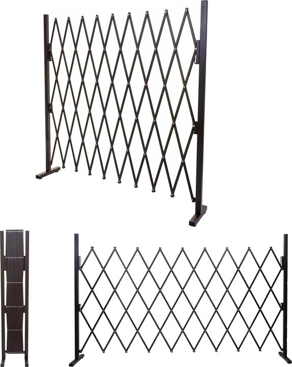Immagine prodotto Swisshandel24 Griglia di protezione, a forbice, telescopica, in alluminio marrone - altezza 153cm, larghezza 3 (32 cm)