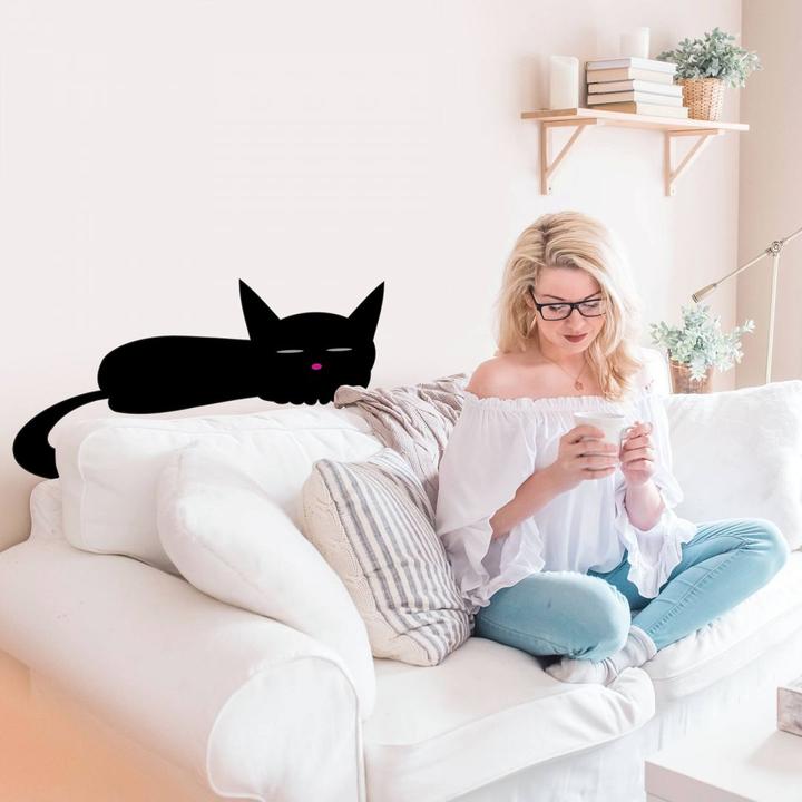 Actual product image Trenddeko Black cat sleeping (100 x 47 cm)