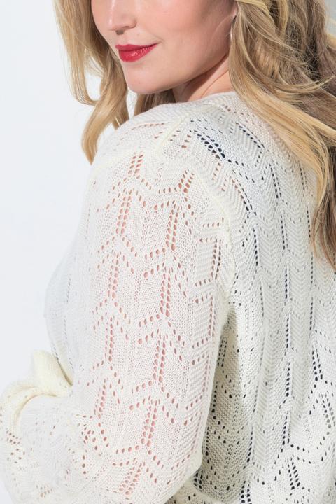 Produktbild Miamoda Strickjacke, gerade Passform, Ajourstrick, Langarm (46, 48)