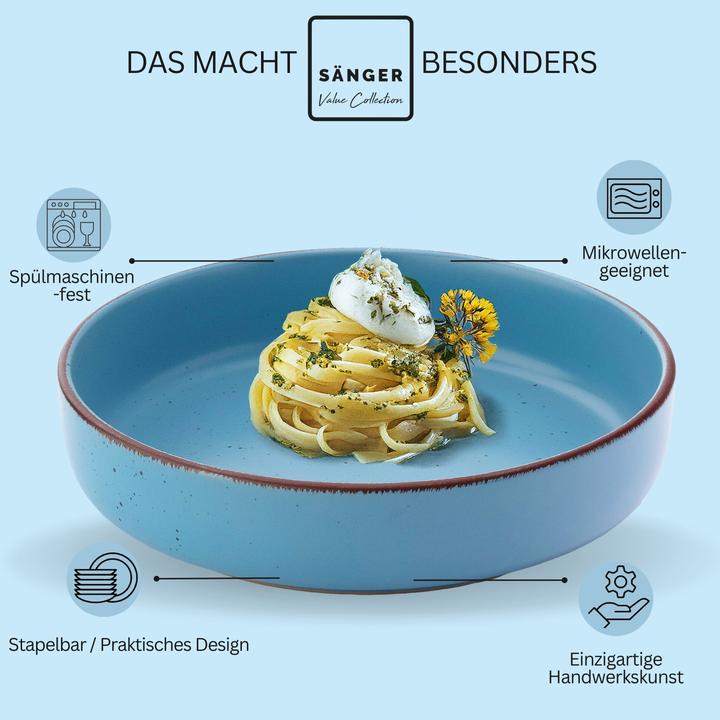 Produktbild Sänger Geschirr Pastaschalen Set Bombay Saphir (4 x, 20.50 cm)