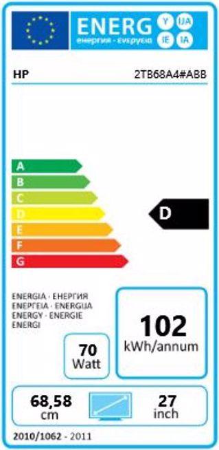 Energie-Label HP Z27 (3840 x 2160 Pixel, 27")