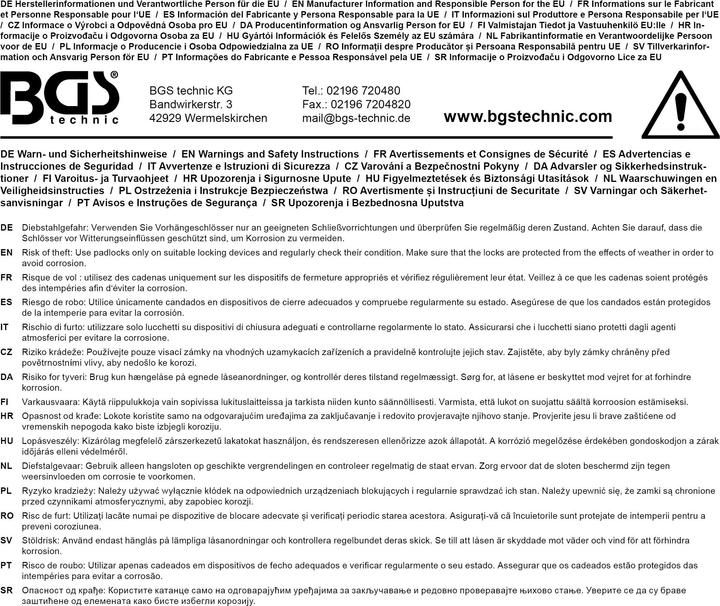 Produktbild BGS Messing-Vorhängeschloss