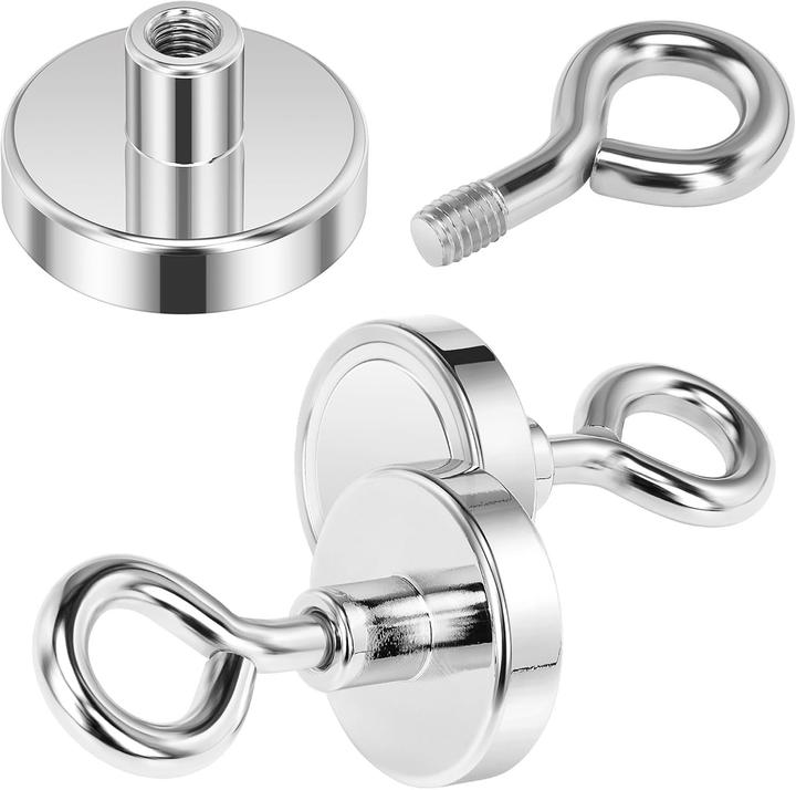 Produktbild Swissdetector Sehr starke Ösenmagnete - 35 kg - Ø 32 MM ( X10 )