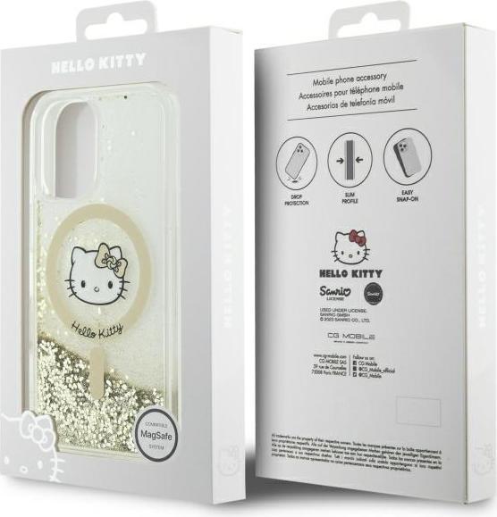 Productafbeelding Hello Kitty HKHMP16SLGDIH iPhone 16 6.1" biały złoty/witgouden hardcase Liquid Glitter Fever MagSa (Apple iPhone 16)