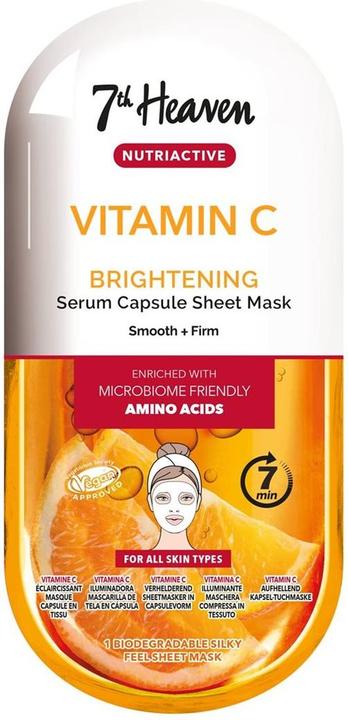 Actual product image 7th Heaven Vitamin C Nutriactive Brightening Sheet Mask Enriched with Amino Acids to Smooth and Firm (10 ml)