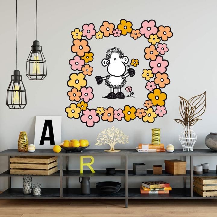 Produktbild Sheepworld Schaf mit Blumen (80 x 80 cm)