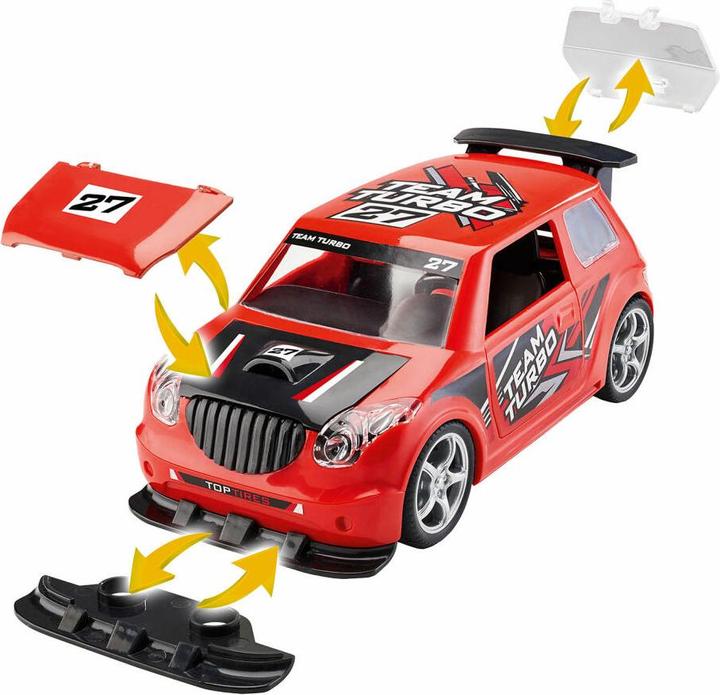 Actual product image Revell 00831 Pull Back Rally Car, red car model kit