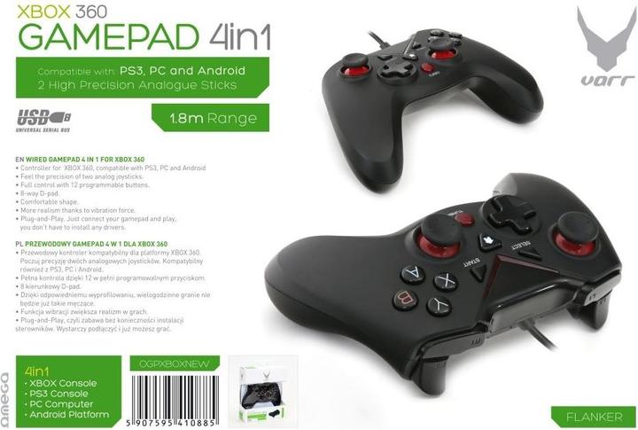 Produktbild Platinet OGPXBOXNEW Gaming Controller Black Gamepad Playstation 3, Tablet PC, Xbox 360 (PC, PS3, Xbox 360)