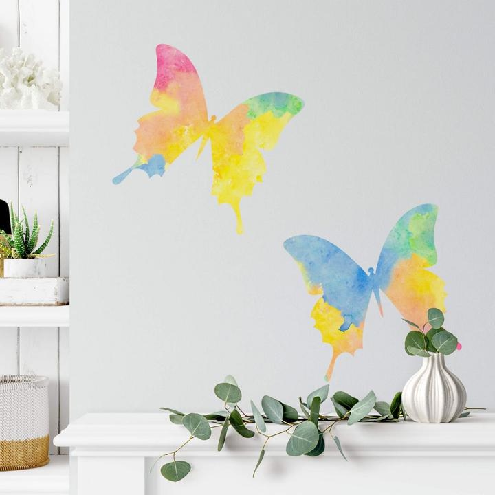 Actual product image Trenddeko Watercolor butterfly couple (20 x 9 cm, 50 x 23 cm, 30 x 14 cm, 40 x 18 cm, 25 x 11 cm)