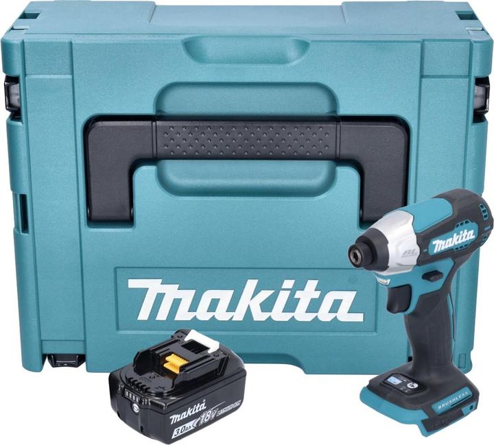 Produktbild Makita DTD 157 F1J Akku Schlagschrauber 18 V 140 Nm 1/4" Brushless + 1x Akku 3,0 Ah + Makpac - ohne