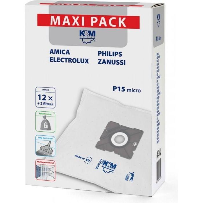 K&M Sacchetti Per Aspirapolvere P15 Mxk m, Sacchetti per aspirapolvere
