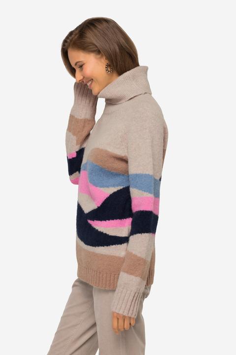 Actual product image Laurasøn Pullover, Wellen-Muster, Rollkragen, Raglan-Langarm (M)