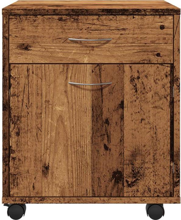 Produktbild vidaXL Rollcontainer Rollschrank Bürocontainer Büroschrank Schrank Altholz-Optik (45 x 38 x 54 cm)