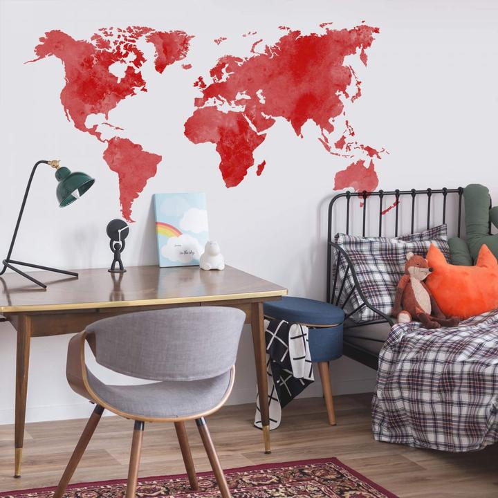 Actual product image Trenddeko Watercolor world map (180 x 92 cm)