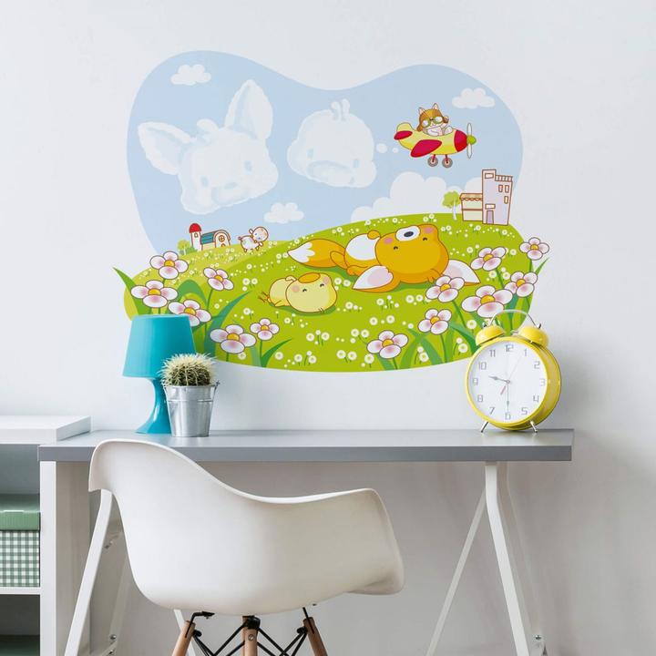 Produktbild Trenddeko Die vier Tierfreunde - Wolkenbilder (140 x 102 cm)
