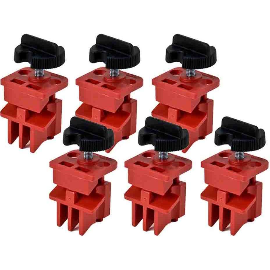 Brady, Accessori per macchine, Interblocco universale per interruttori multipolari, robusto, in nylon modificato, rosso/S