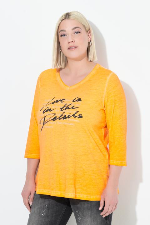 Produktbild Ulla Popken Shirt, Schriftdruck, A-Linie, V-Ausschnitt, 3/4-Arm (42, 44)
