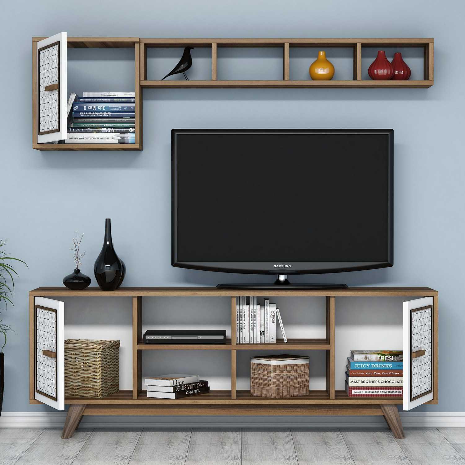 Thumbnail - Hanah Home, TV Möbel, Soraya (42.4 x 25 x 44.2 cm, 117.6 x 20 x 18.6 cm)
