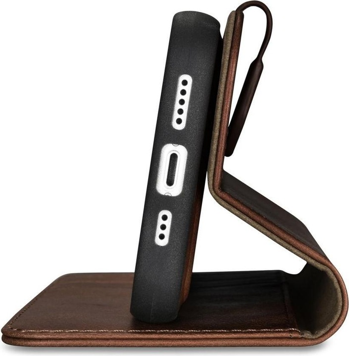 Actual product image iCarer oil Wax Wallet Case 2 in1 Cover iPhone 14 Pro Anti-RFID Leather Flip Case Brown (WMI14220722- (Apple iPhone 14 Pro)
