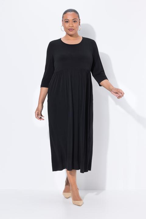 Produktbild Ulla Popken Jersey-Maxikleid, A-Linie, Rundhals, 3/4-Arm, Taschen (62)