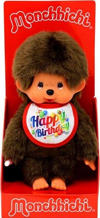 Actual product image Monchhichi Boy with Bib Happy Birthday (20 cm)