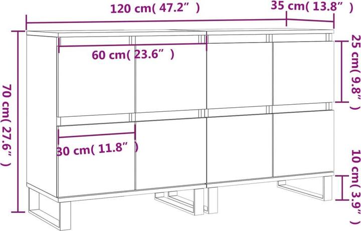 Image du produit vidaXL Sideboard (120 x 35 x 70 cm)