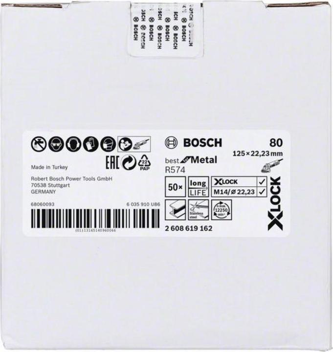 Image du produit Bosch Professional Zubehör PRO R574 Disque fibre X-Lock, 125 mm, G80 (80)