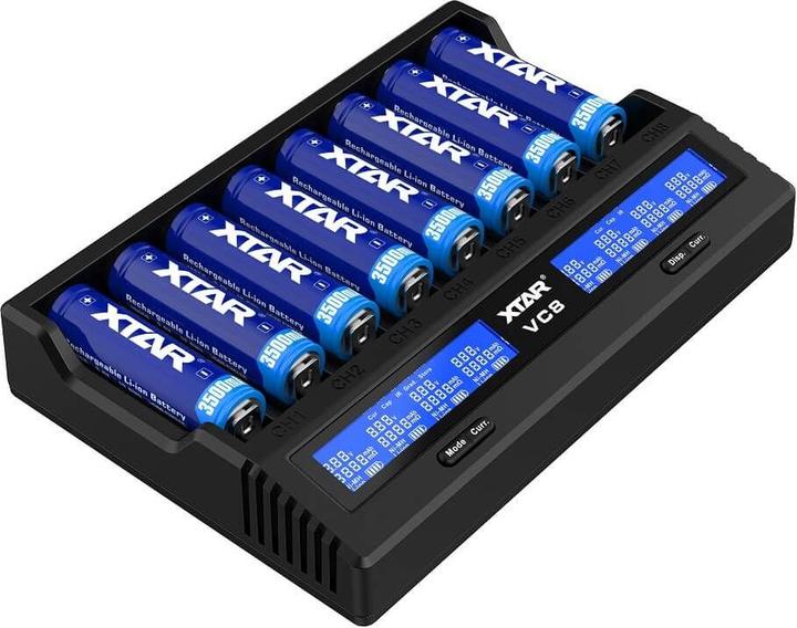 Produktbild Xtar VC8 Ladegerät (1 Stk., 10440, 14500, 14650, 16340, 17500, 17670, 18350, 18500, 18650, 18700, 20700, 21700, 22650, 25500, 26650, AA, AAA, C)