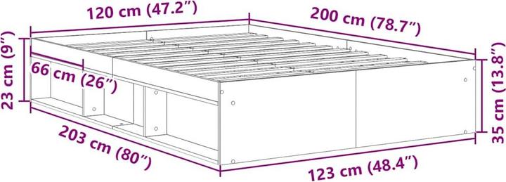 Image du produit vidaXL Bettgestell (120 x 190 cm)