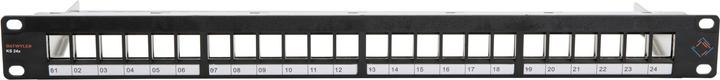 Produktbild Dätwyler Patchpanel KS 24x für 24x RJ45 Keystone 19 Rack schwarz