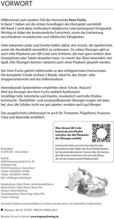 Immagine prodotto Horn Fuchs Band 2 mit CD (Tedesco, Andreas Stopfner, Stefan Dünser, 2015)