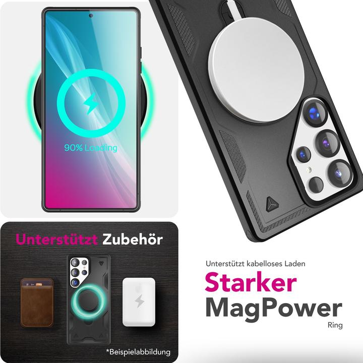 Image du produit Nalia Stormguard - Stossfeste Armor Ring Hülle für MagSafe - Military Kickstand Hardcase (Samsung Galaxy S25 Ultra)