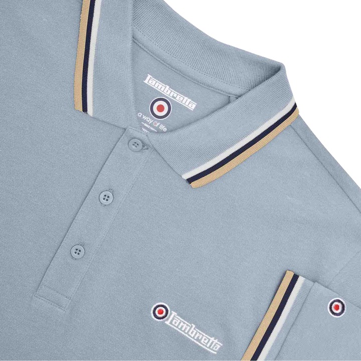 Actual product image Lambretta Mens SS25 Triple Tipped Big & Tall Polo Shirt (3XL)