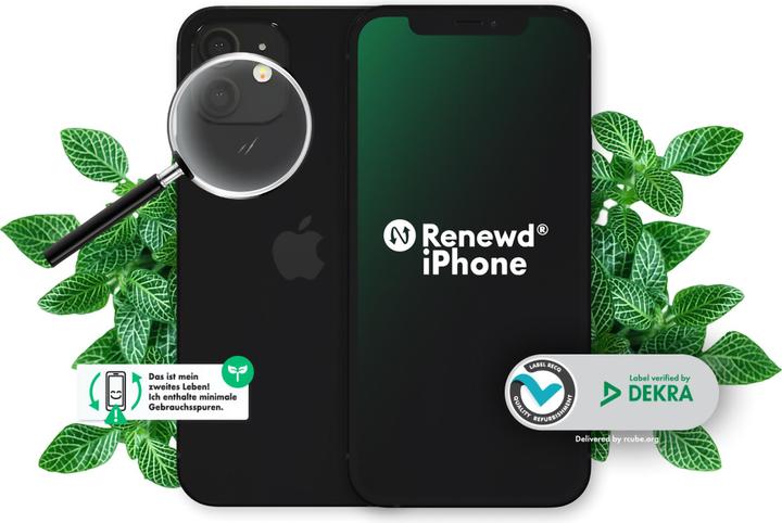 Image du produit Renewd iPhone 12 (64 Go, Noir, 6.10", 12 Mpx, Double SIM, A / Comme neuf)