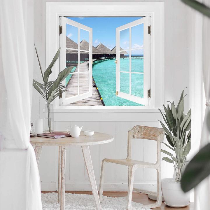 Produktbild Trenddeko 3D - Strandhaus Malediven (120 x 115 cm)
