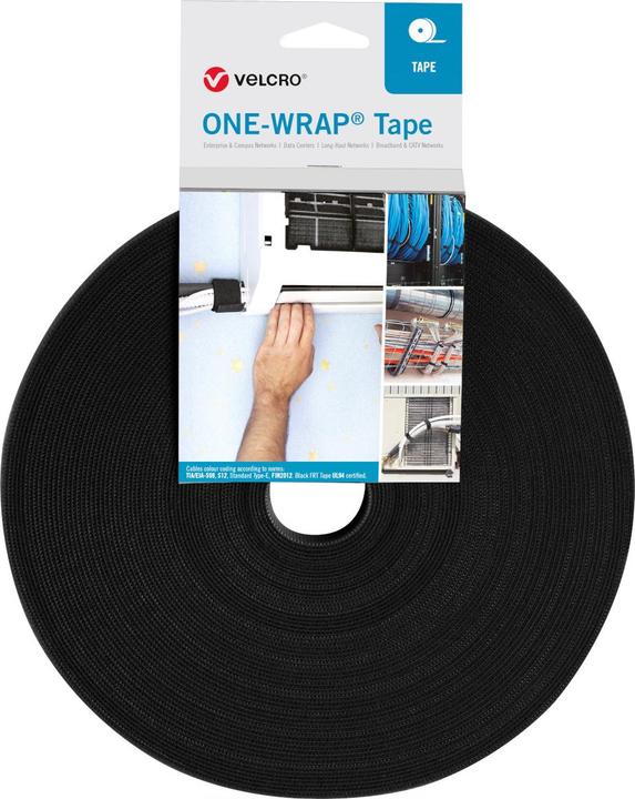 Brady Burrebånd dobbeltsidet 13mm rulle a 25m sort (13 mm)