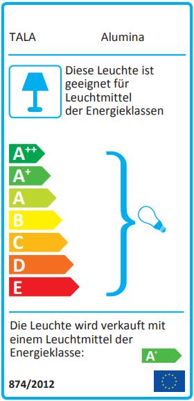 Label énergétique Tala Alumina (E27)