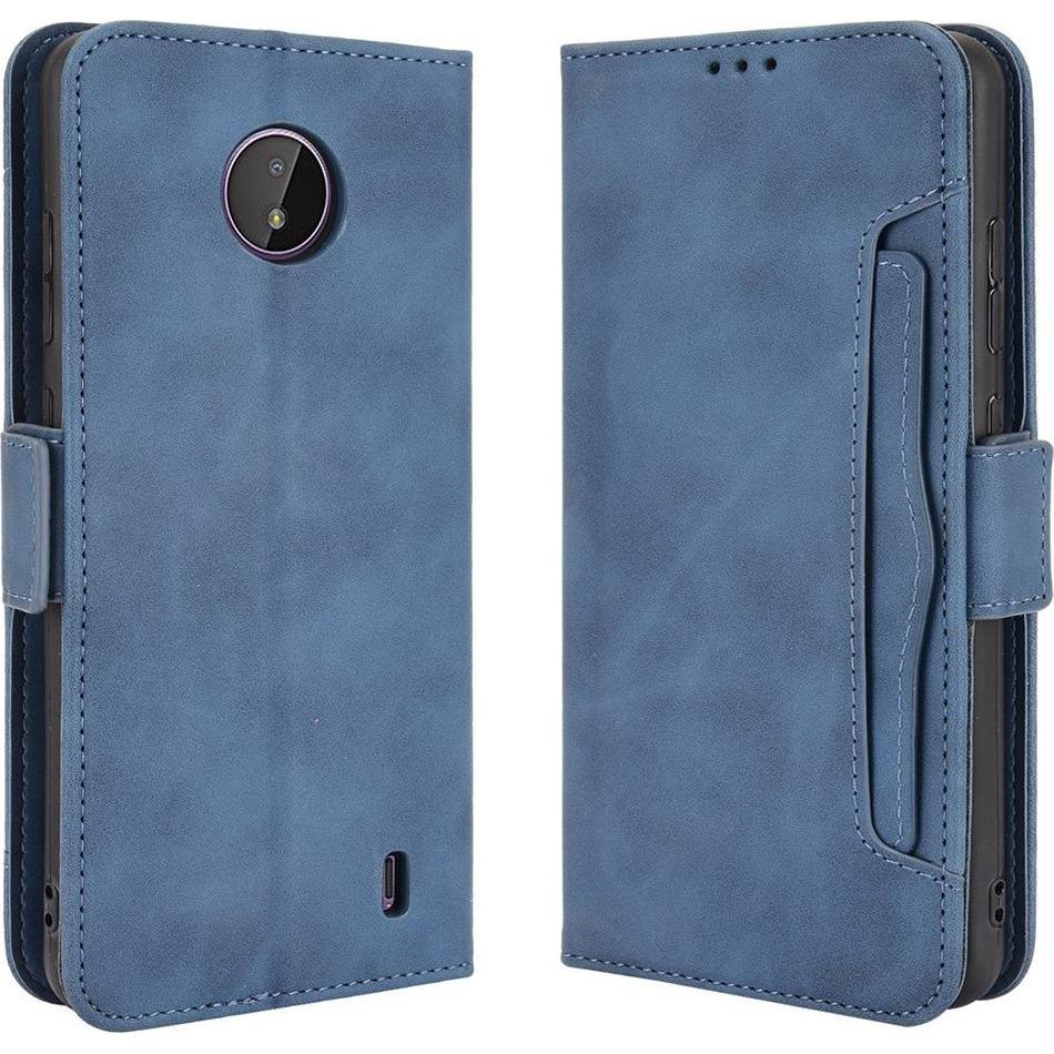 Thumbnail - Cover-Discount Nokia C20 - Etui mit vielen Kartenfächer blau (Nokia C20), Smartphone Hülle, Blau