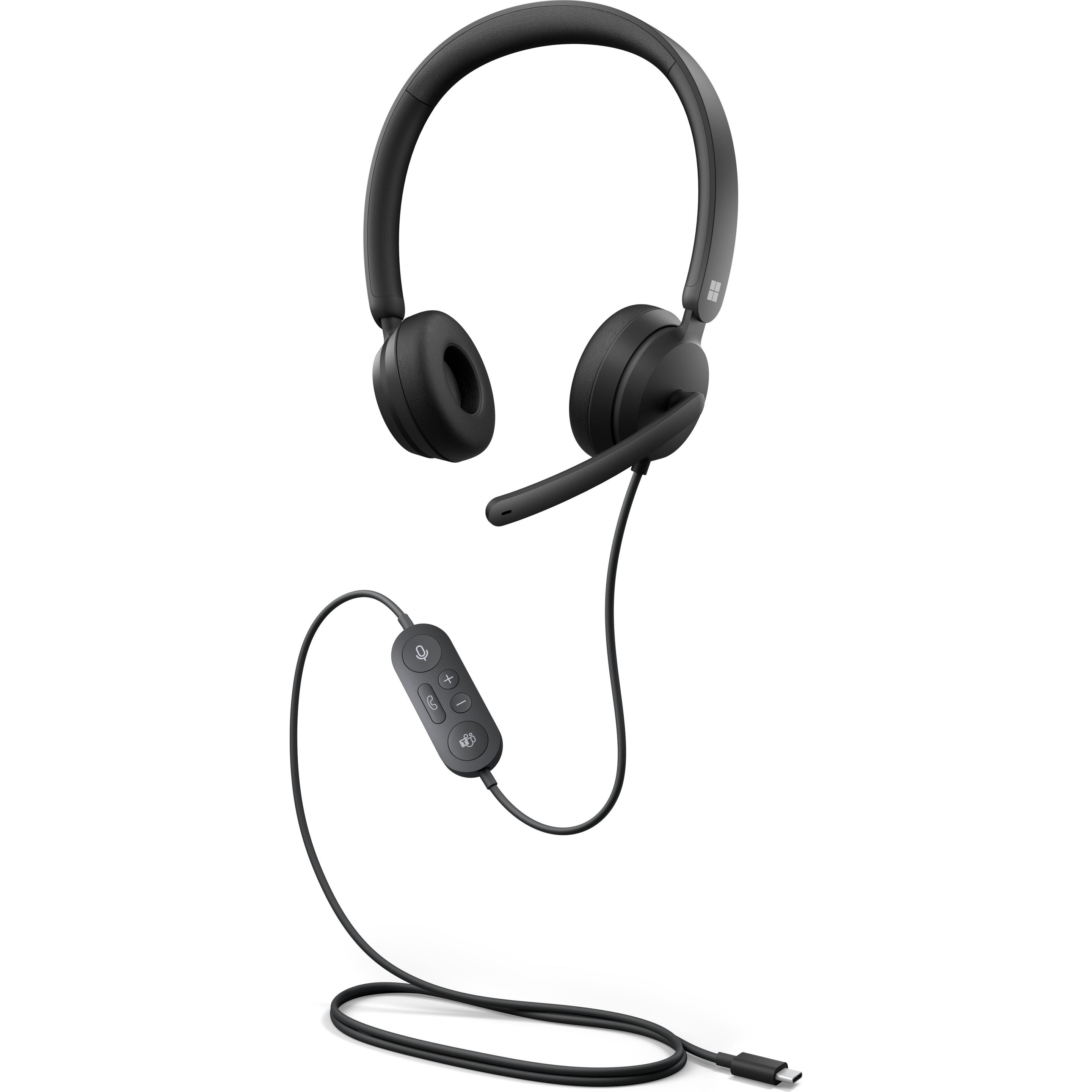 Microsoft Cuffie moderne USB-C (I6S-00010) nero (Cablato, USB-C), Cuffie da ufficio, Nero